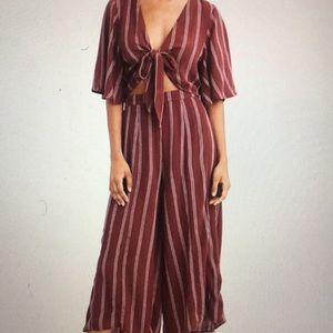 American Eagle Striped Jumpsuit Set